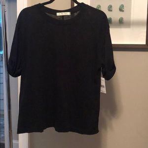 Free people black cuffed sleeved T-shirt